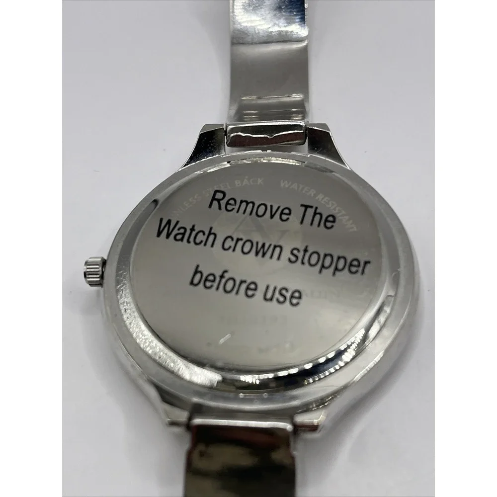 Adrienne Vittadini Women's‎ Quartz Watch Rhinestone Dial 37mm Case- New Battery